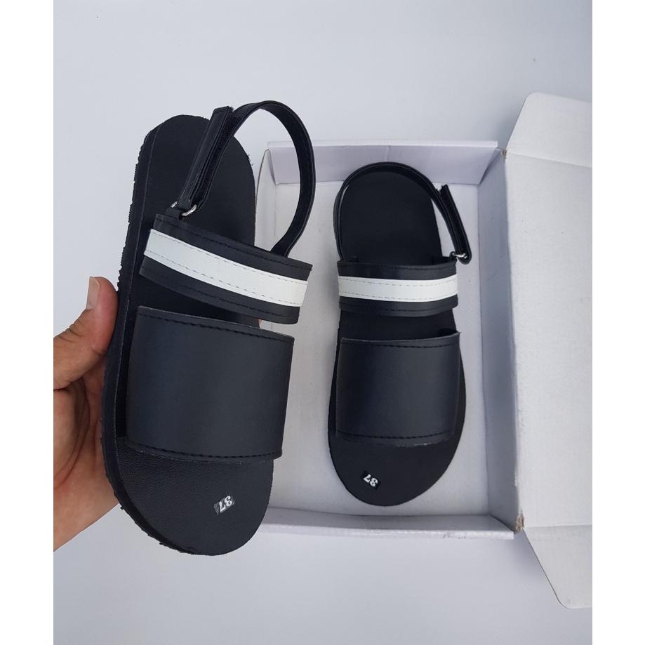 sandal đồng nai xăng đan nam và nữ ( đế đen quai đen phối trắng ) size từ 34 nữ đến 43 nam