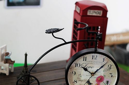 đồng hồ để bàn xe đạp bánh cao cổ điển 1218
