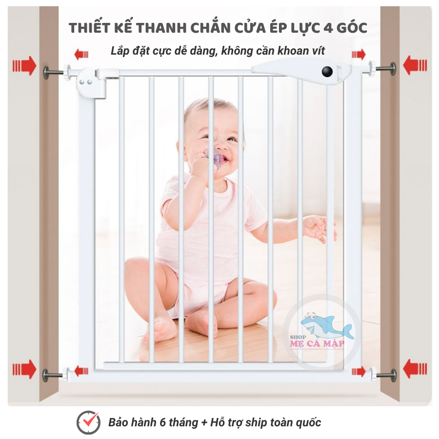 Chặn Cửa Chặn Cầu thang an toàn, chắn cửa dày nặng, thanh chặn cửa cao 79cm bảo vệ bé an toàn