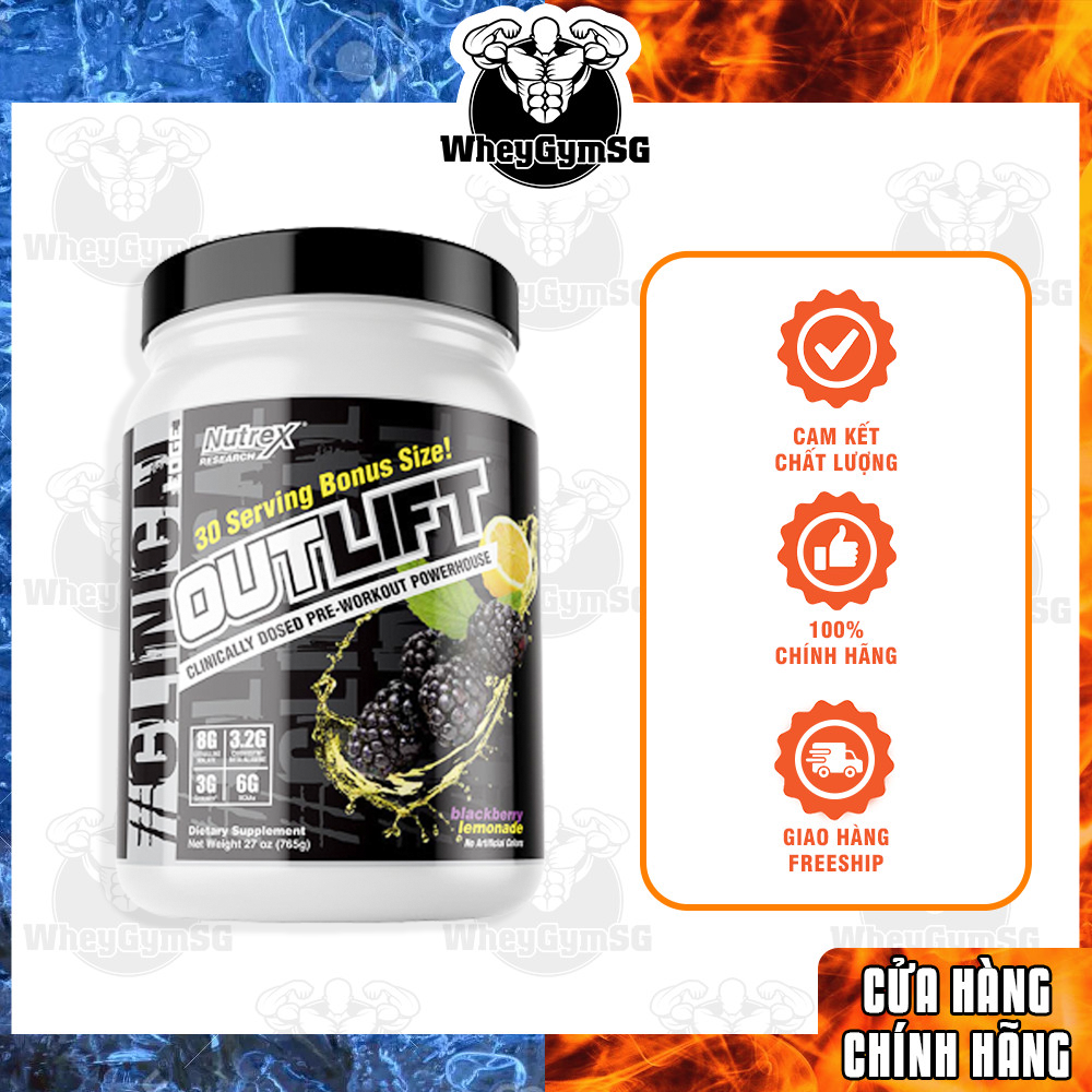 OUTLIFT 30 SER Tăng Sức Mạnh Cho Người Tập Luyện Thể Hình Pre Workout Nutrex Outlift 30 lần dùng