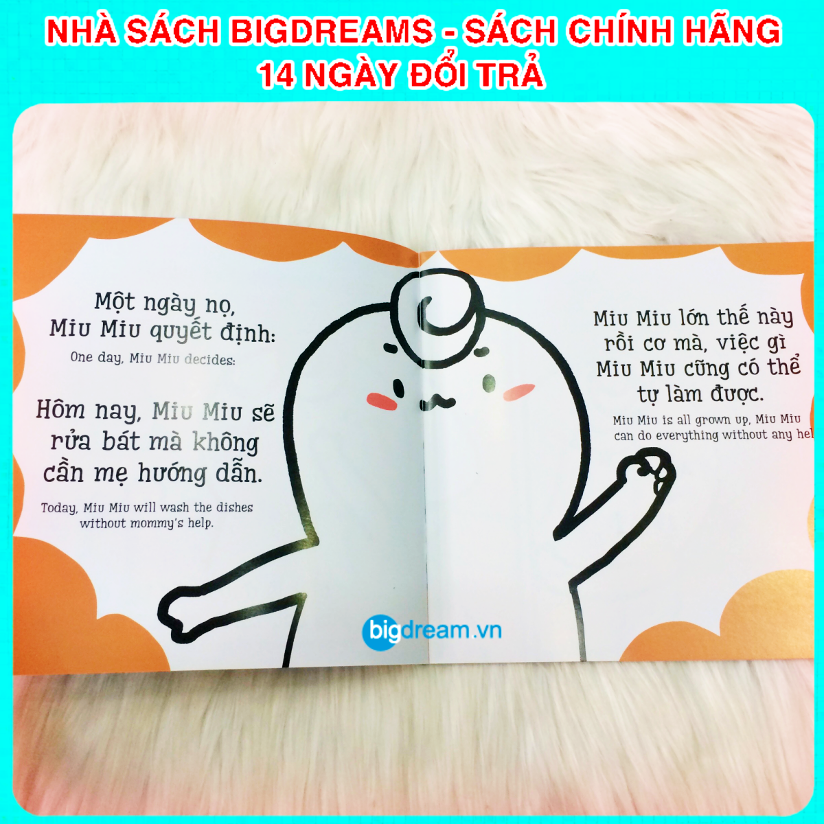 BẢN MỚI SONG NGỮ Miu Miu Tự Lập - Rửa Bát Ehon Kĩ Năng Sống Cho Bé 1-6 Tuổi (Phần 1) Miu miu hiểu chuyện Miu bé nhỏ