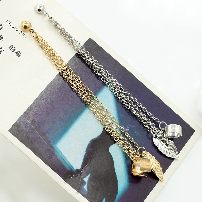 Khuyên Tai Nối Tua Rua Cá Tính - Bông Tai Kẹp 1 Bên