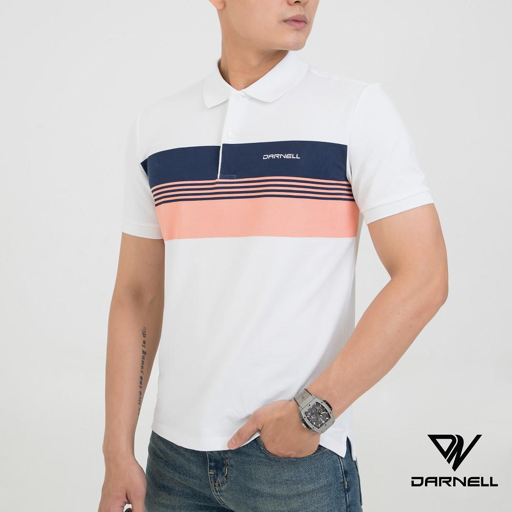 Áo thun polo nam cao cấp họa tiết kẻ ngang chất cotton mềm mịn thấm hút mồ hôi chính hãng DARNELL DN0018