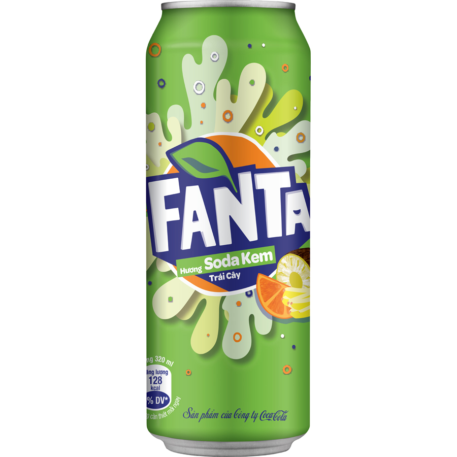 Thùng 24 Lon Nước Giải Khát Có Gas Fanta Soda Kem 320ml x 24