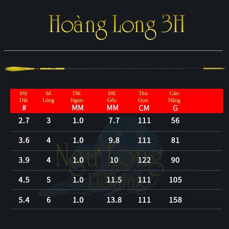 Cần câu tay Hoàng Long 3H - cần câu đơn, cần câu đài đủ size