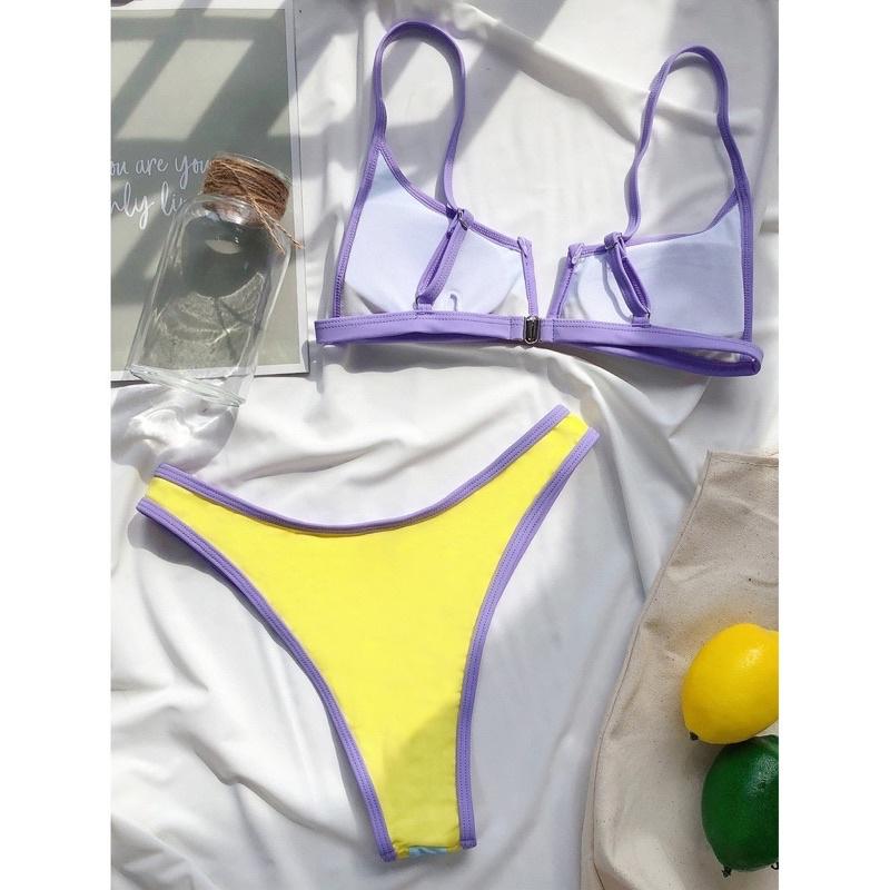 Bikini sexy phối màu khoét mông cao siêu đẹp