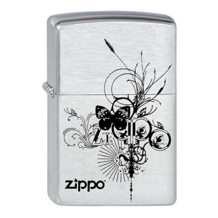 Bật Lửa Zippo 24800 Butterfly Brushed Chrome