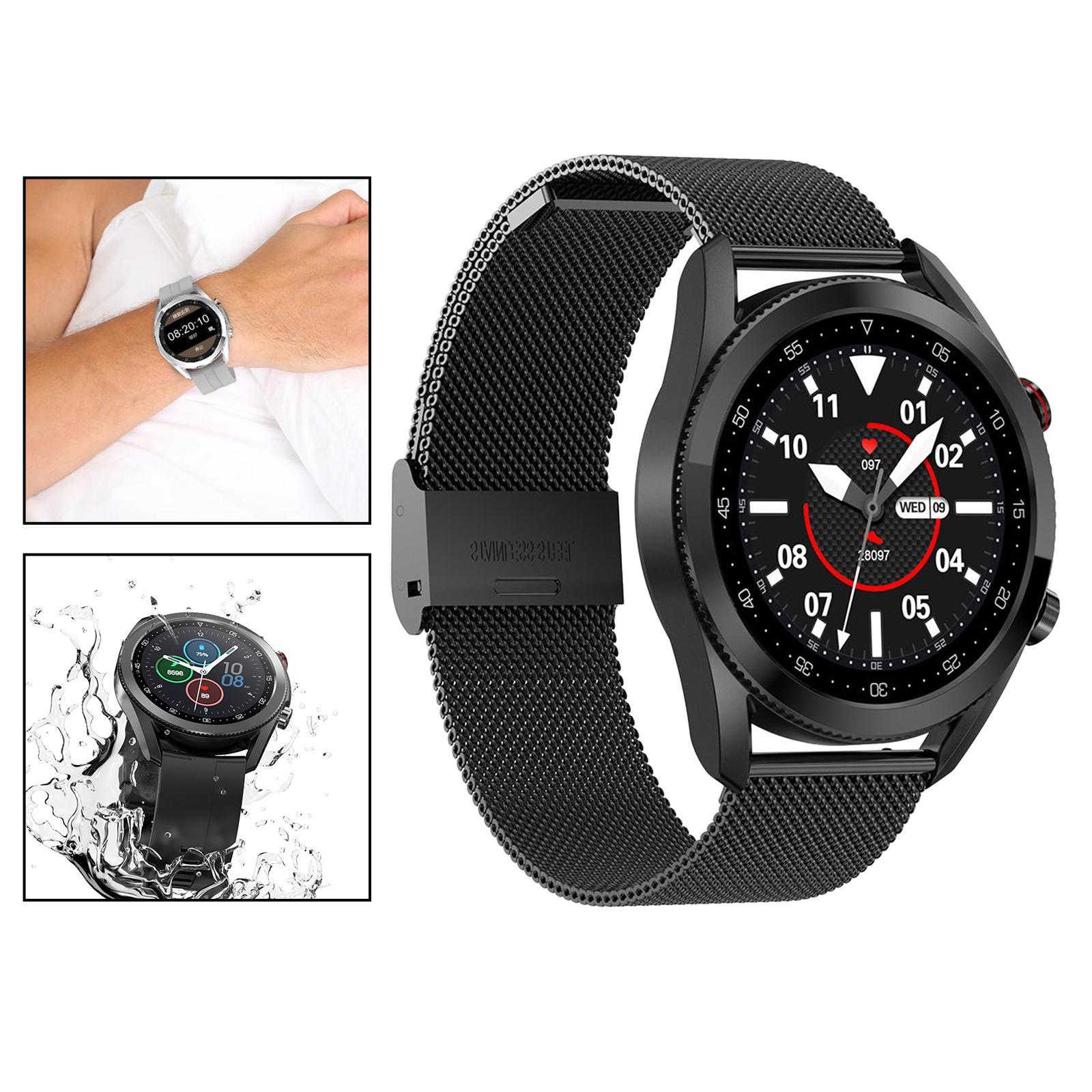 2xL19 IP68 Waterproof Blood Pressure Oxygen Monitor Smart Watch Sport Bracelet Black Steel