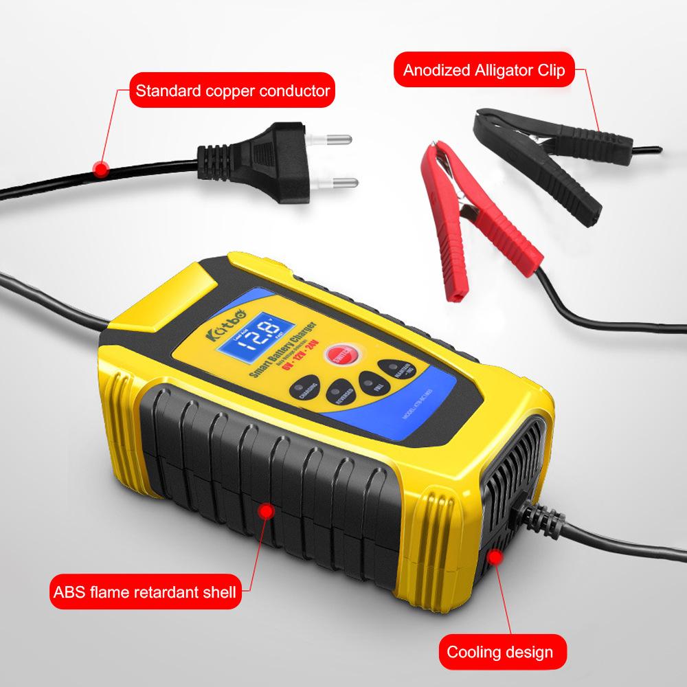 Khuyến mại 6V12V24V6A xe máy ô tô xe tải sạc ắc quy sạc sạc thông minh sạc ắc quy chì-axit đa năng