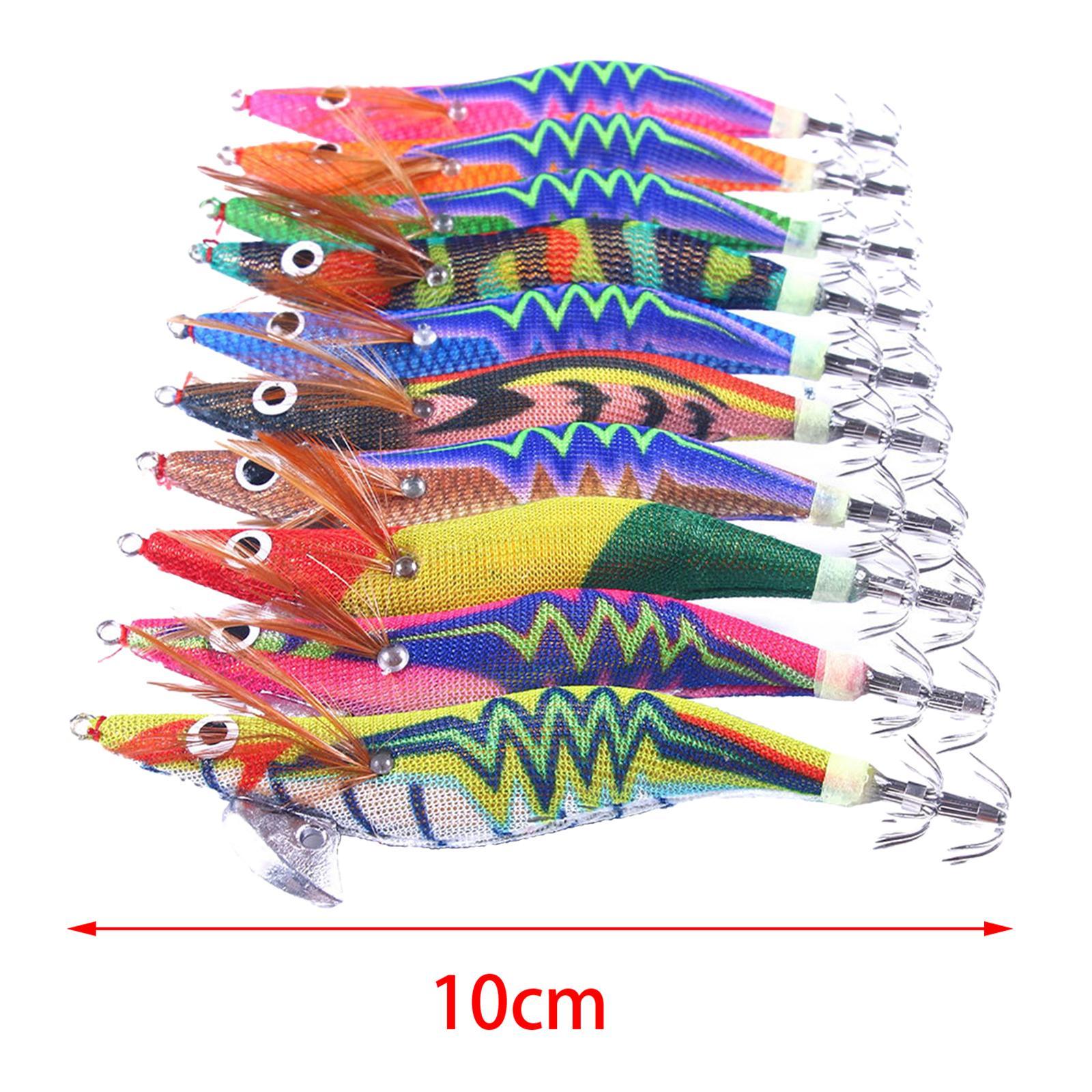 10x Luminous Squid Jig Hooks Squid Jig Lures Saltwater Fishing Lures