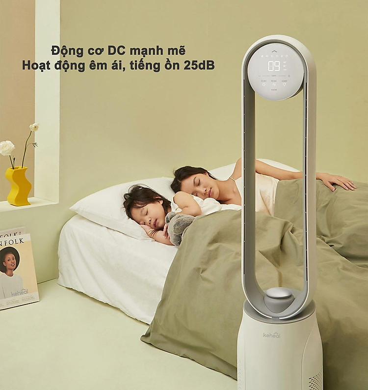 Quạt Không Cánh Xiaomi Keheal A4 Pro Tiếng Việt Kiêm Lọc Không Khí Cấp 12 Cấp Độ Gió Độ Ồn Thấp Tạo Lọc Khử Khuẩn Ion - Hàng Chính Hãng