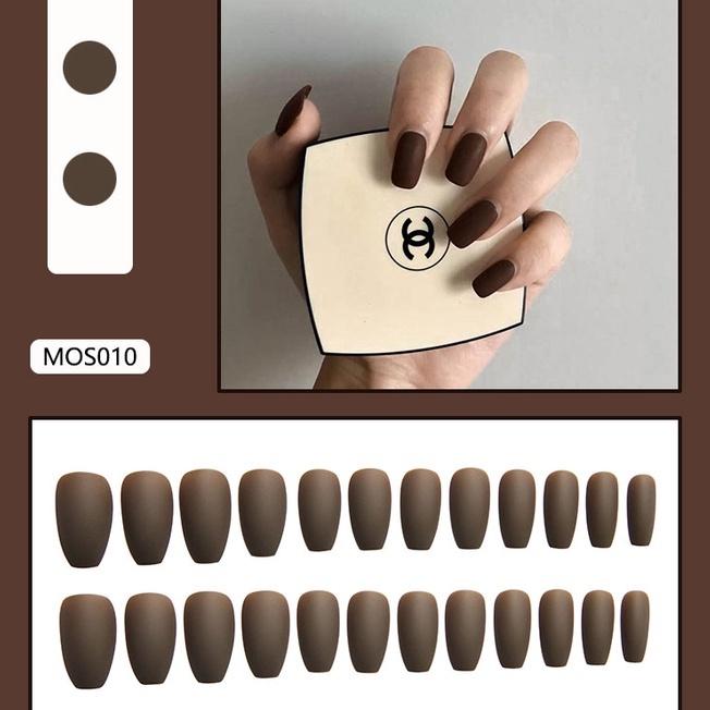 Set 24 Móng Tay Giả Màu Sắc Nhã Nhặn Dùng Để Trang Trí Nghệ Thuật Móng Nghệ Thuật