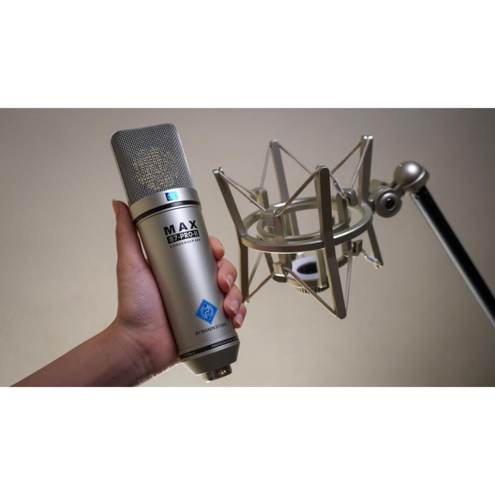 Mic thu âm Max 87-Pro-II 48V thu âm chuyên nghiệp - Condensermicrophone - Dùng cho phòng thu, livestream, karaoke