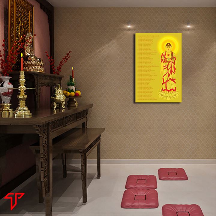 Tranh cán gỗ MDF cao cấp mẫu phật adida, tam thánh, Tranh Phật Giáo Lời Phật Dạy 338
