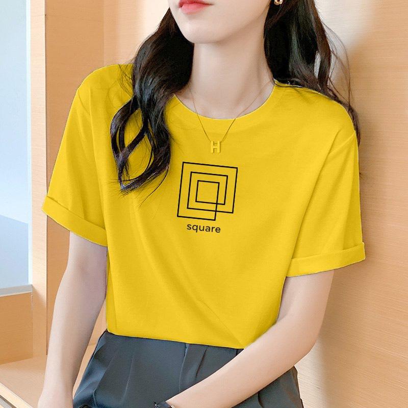 Áo thun tay ngắn dáng rộng dễ thương, áo thun thể thao phong cách Hàn Quốc cho nữ 2022 T045 Freesize (Dưới 60kg)