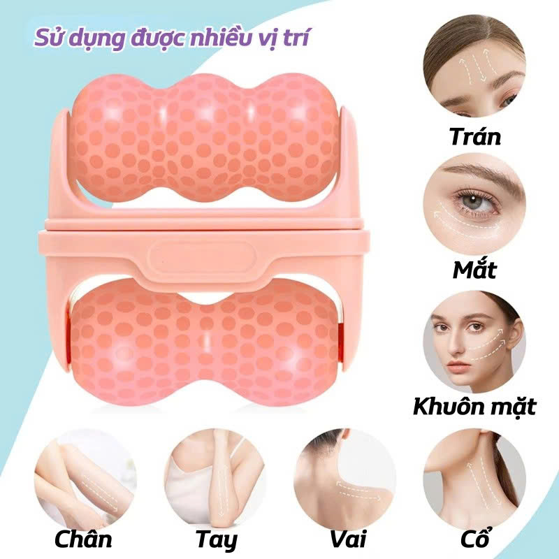 Máy Massage Mặt Làm Đẹp Da Lạnh ICE Giúp Nâng Cơ Mặt, Rửa Sạch Sâu, Tăng Cường Hấp Thụ Tinh Chất Dưỡng Da Kèm Massage Mắt Loại Quầng Thâm Tạo Nét V-Line Cho Mặt - Giao Màu Ngẫu Nhiên
