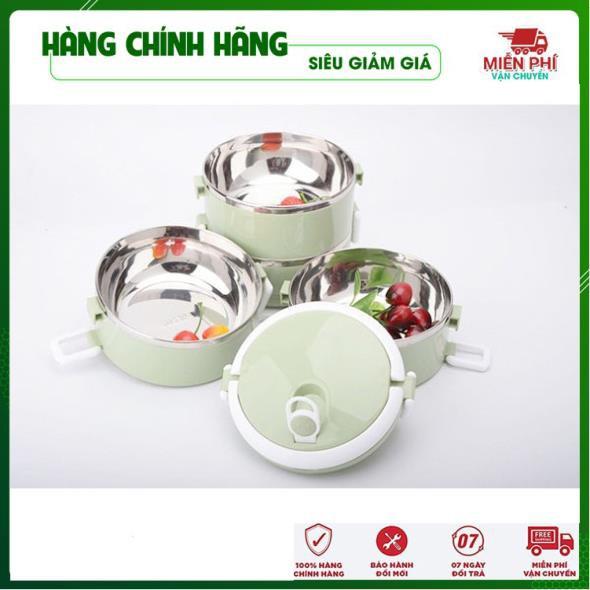 Cặp lồng cơm lúa mạch ruột inox, hộp cơm giữ nhiệt 4 tầng - Đồ Gia Dụng Thông Minh
