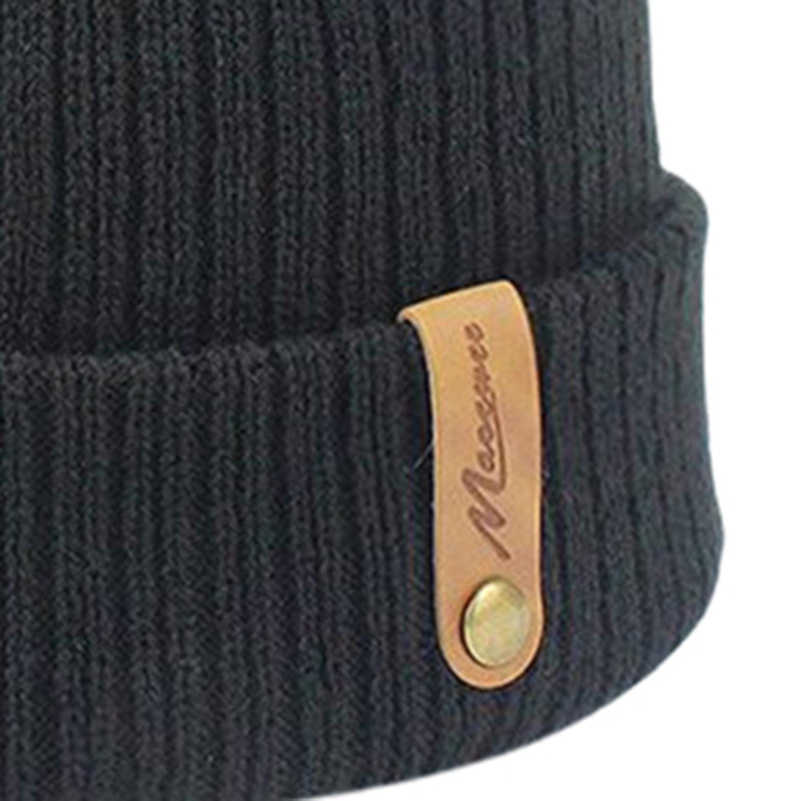 Winter Beanie Hat Slouchy Baggy Beanie Warm Thermal for Ski Black
