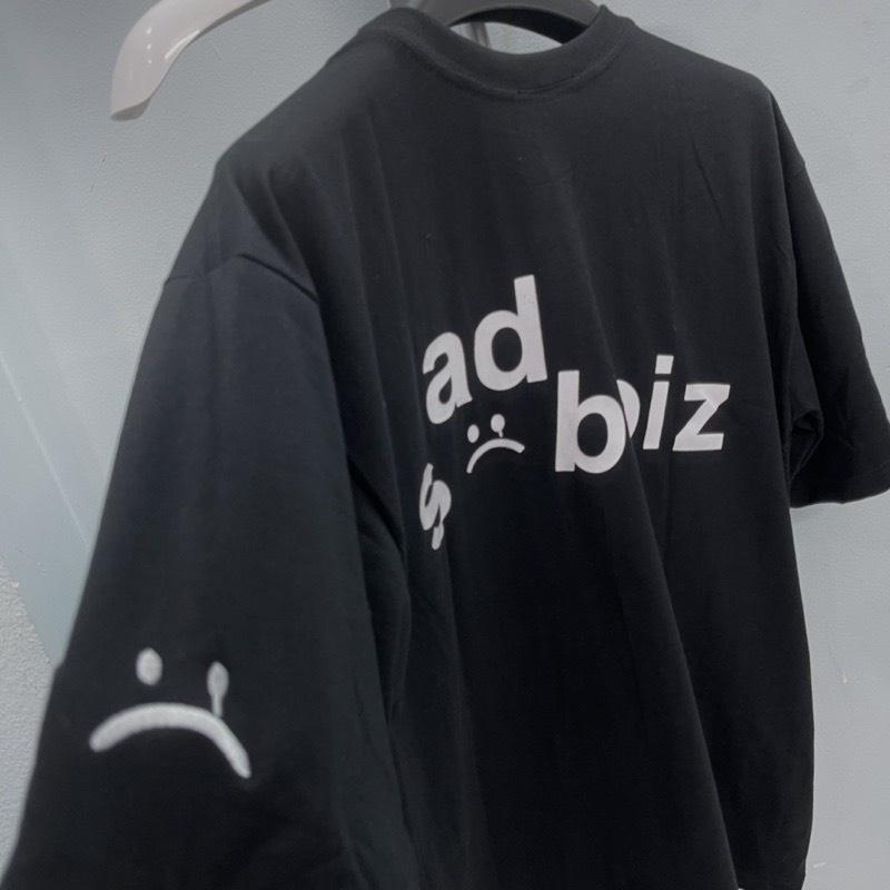 Áo thun unisex tay lỡ SADBOIZ SAD BOIZ SIGNATURE hình thêu mặt cười || Hany shop