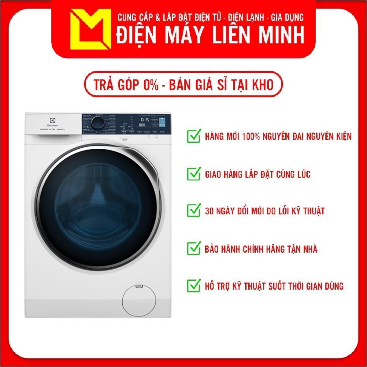 Máy Giặt Sấy Electrolux EWW1024P5WB - 10kg - Hàng Chính Hãng