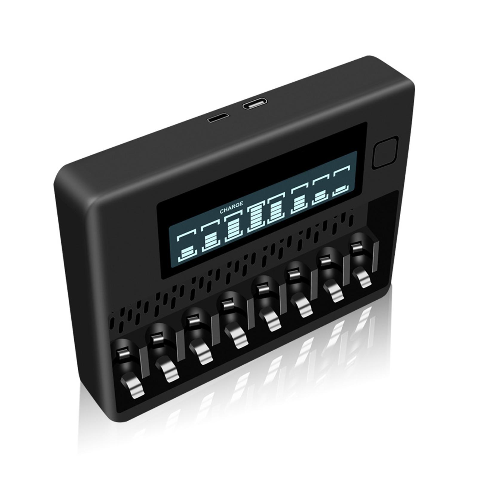 Portable Smart Battery Charger with Micro USB Type C Universal for Rechargeable Batteries