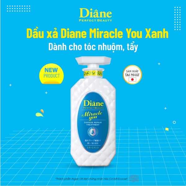 Dầu gội xả Diane Miracle You Damage bền màu tóc, ngừa gãy rụng và phục hồi hư tổn dành cho tóc nhuộm tẩy 450ml