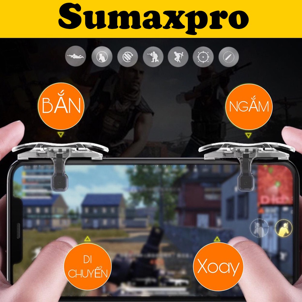 Bộ 2 nút bấm chơi game Pubg Mobile Sumaxpro hỗ trợ chơi game trên điện thoại - Hàng chín hãng