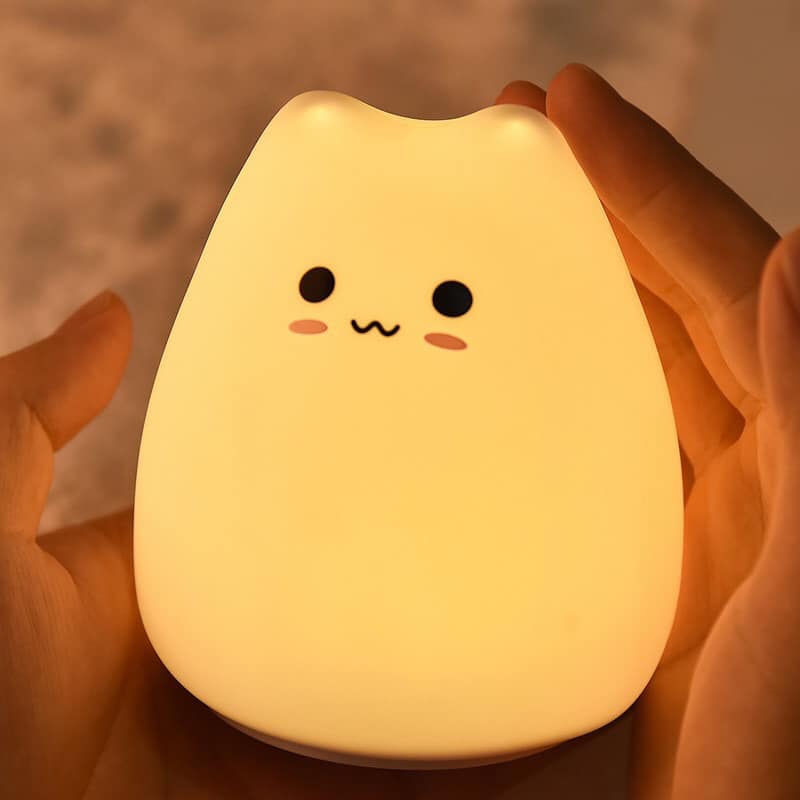Đèn Ngủ Hình Mèo Con Siêu Dễ Thương - Chất liệu Silicon Dẻo Cao Cấp An Toàn DRU - Hàng Chính Hãng