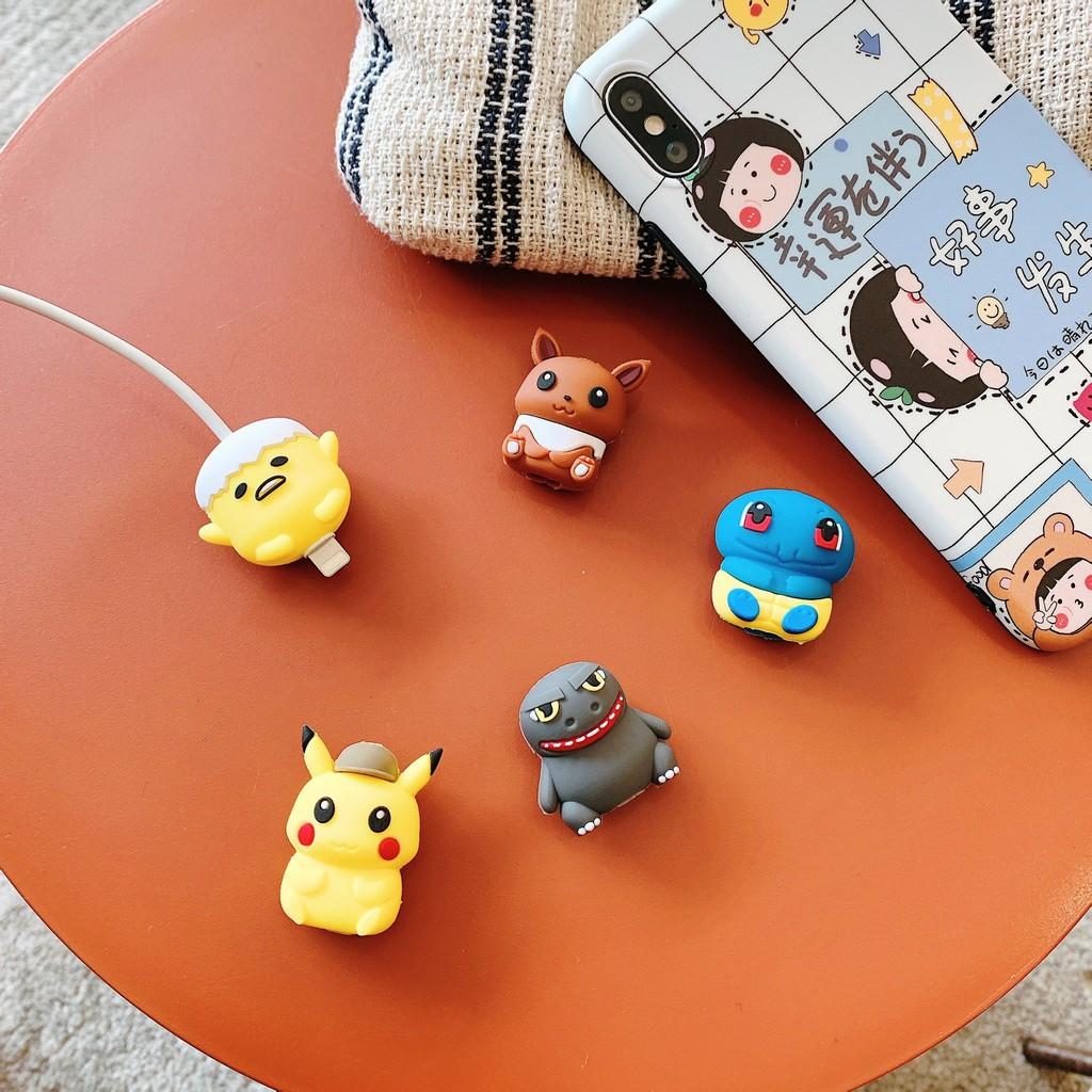 NÚT CÁP POKEMON BẢO VỆ CÁP SẠC Dành Cho ️ IPHONE TAI NGHE CHỐNG ĐỨT GẪY DÂY CUTE