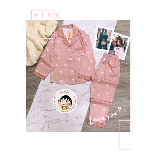 Đồ ngủ pijama lụa dài tay siêu xinh