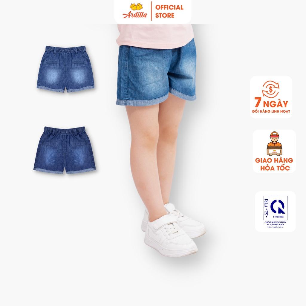 Quần Short Jeans Bé Gái ARDILLA Phong Cách Năng Động, Chất Vải Mềm Mại, Thoải Mái Cho Bé 2-8 Tuổi KB6201