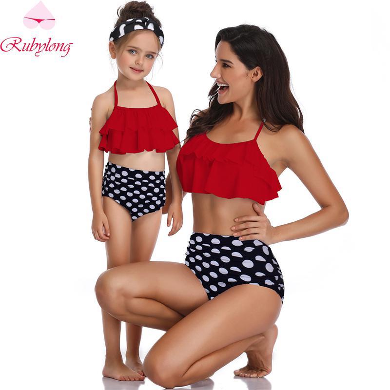 Phù hợp với Họ Đồ Tắm Mẹ Bơi Bikini Đồ Bơi Cho Mẹ và Con Gái Đồ Bơi Nữ Trẻ Em Kid Cho Bé Bãi Biển Đồ Bơi