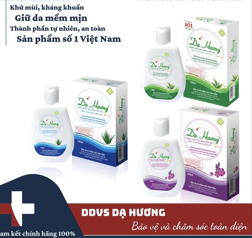 Combo 3 Chai Dung Dịch Vệ Sinh Phụ Nữ Dạ Hương chai 100ml Hương Trà xanh + Lavender + Nha Đam ( 3 màu )