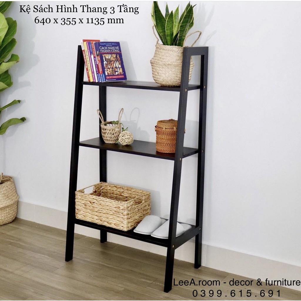 Kệ Sách Hình Thang 3 Tầng Màu Đen - Hàng Cao Cấp Loại 1
