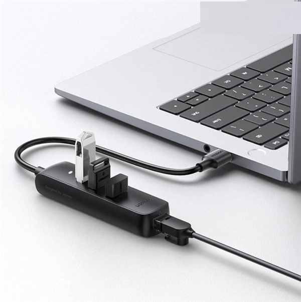 USB hub 2.0 sang 3 * USB 2.0 + Lan 10/100 hỗ trợ nguồn 5v Mbps nhựa ABS Ugreen 20984 CM416 Hàng chính hãng