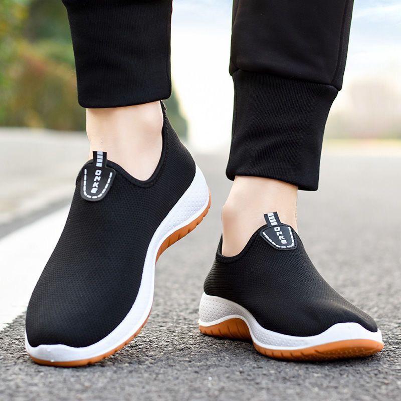 Giày lười nam giày thể thao nam sneaker cổ thấp thoáng khí giày vải chạy bộ