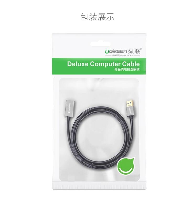 Ugreen UG10494US115TK 0.5M màu Đen Cáp tín hiệu nối dài USB 3.0 dáng dây nhỏ cao cấp - HÀNG CHÍNH HÃNG