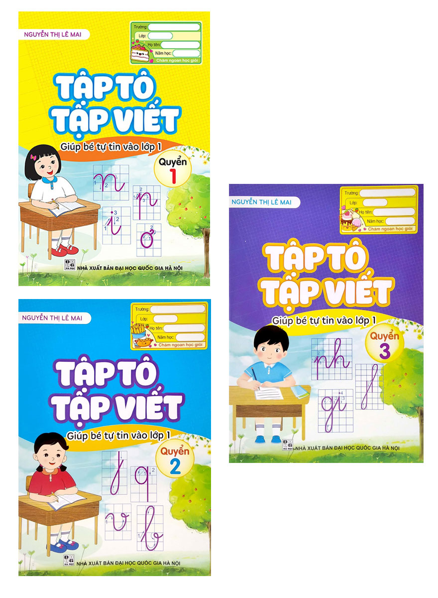 Combo Tập Tô Tập Viết - Giúp Bé Tự Tin Vào Lớp 1 - Quyển 1+2+3