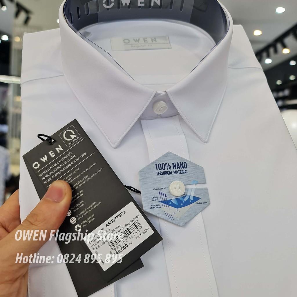 OWEN - Áo sơ mi trắng dài tay dáng Regular VẠT TÔM AR23075DT, AR90779D2, AR90780D1, AR90780D2, AR91508DT