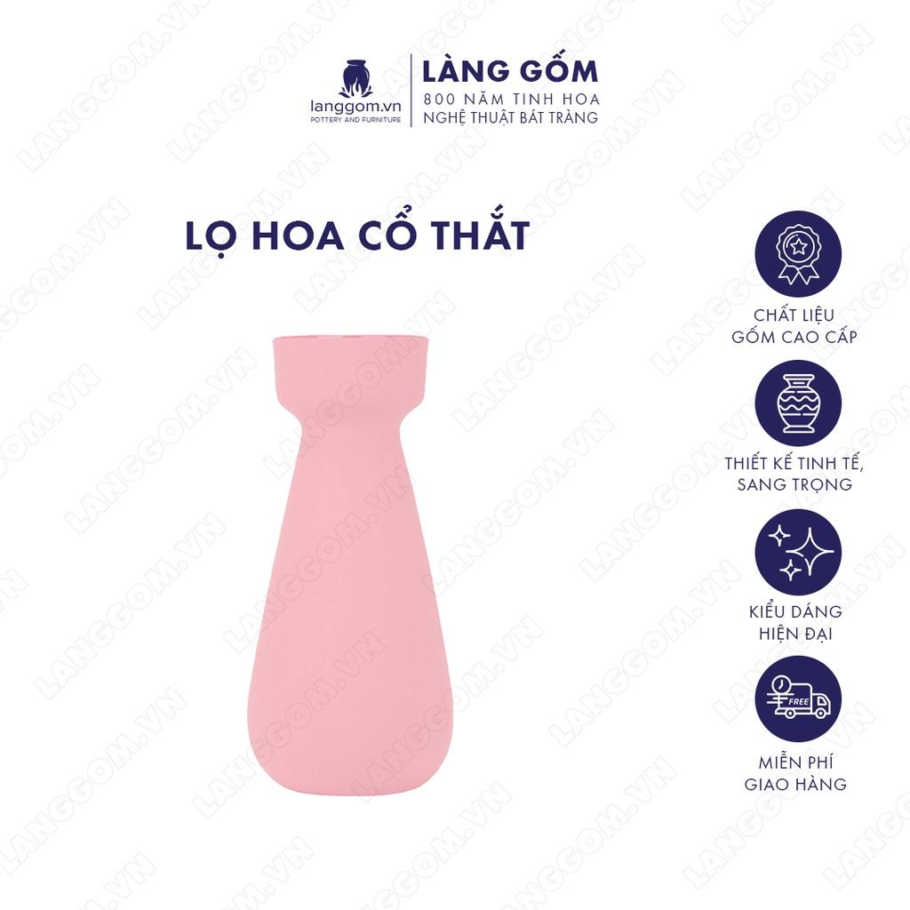 Bình hoa, lọ hoa Gốm sứ Bát Tràng cao cấp Men mát cổ thắt dùng làm quà tặng, trang trí - Làng Gốm Bát Tràng