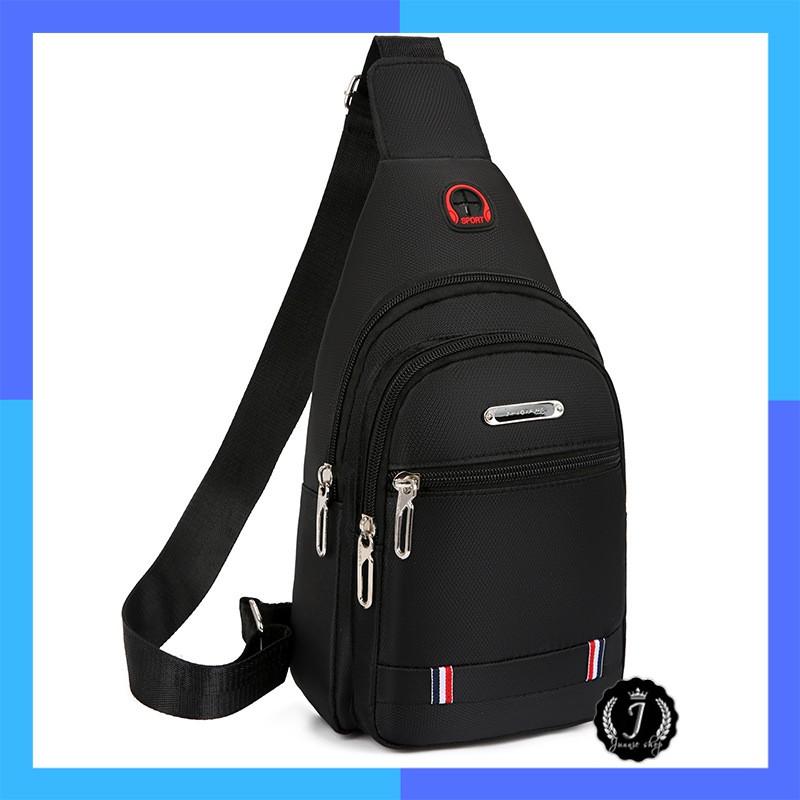 Túi đeo chéo nam vải canvas chống nước 3 ngăn phong cách Hàn Quốc TC01