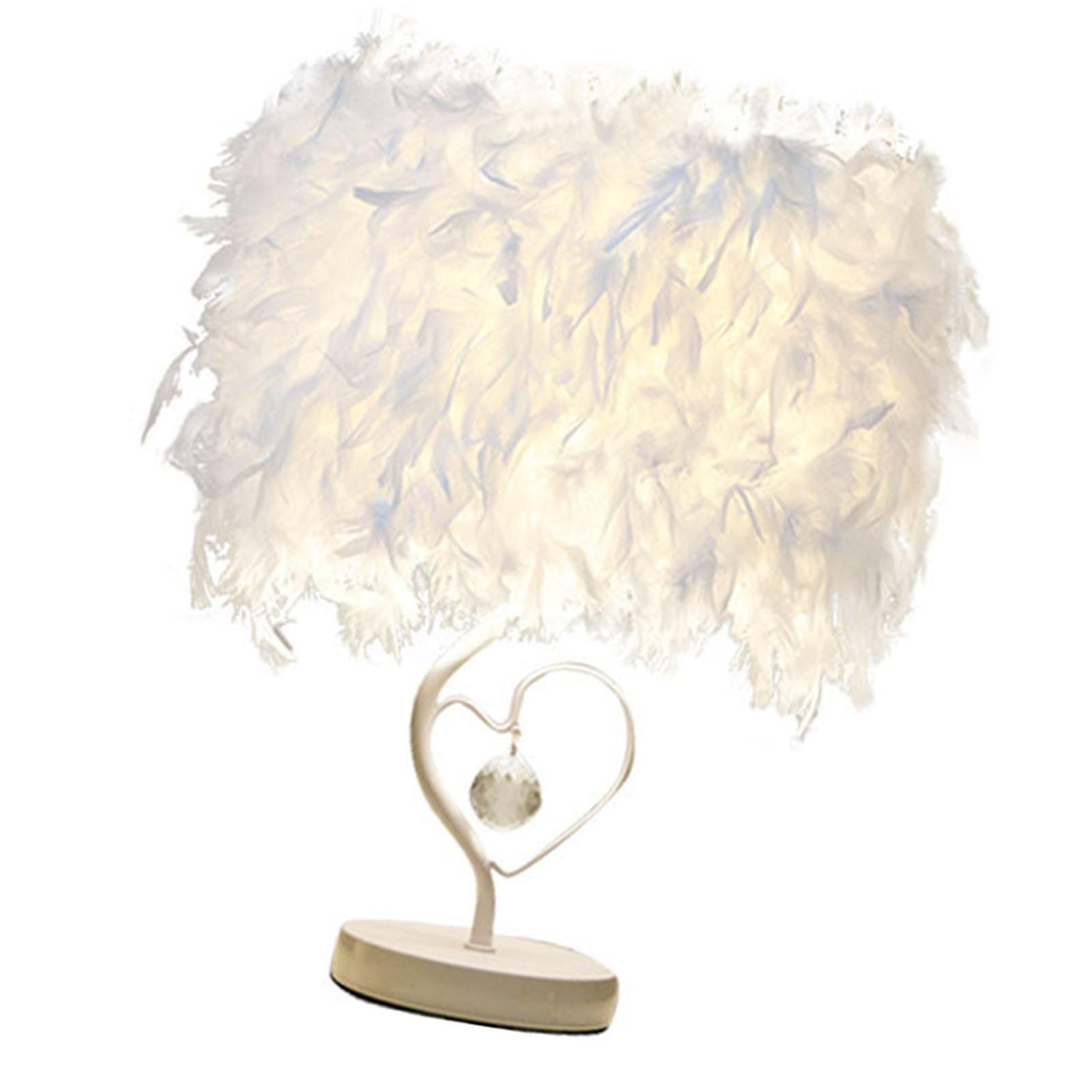Feather Table Lamp  Nightlight Bedroom Hallway Sconces Decor Pink