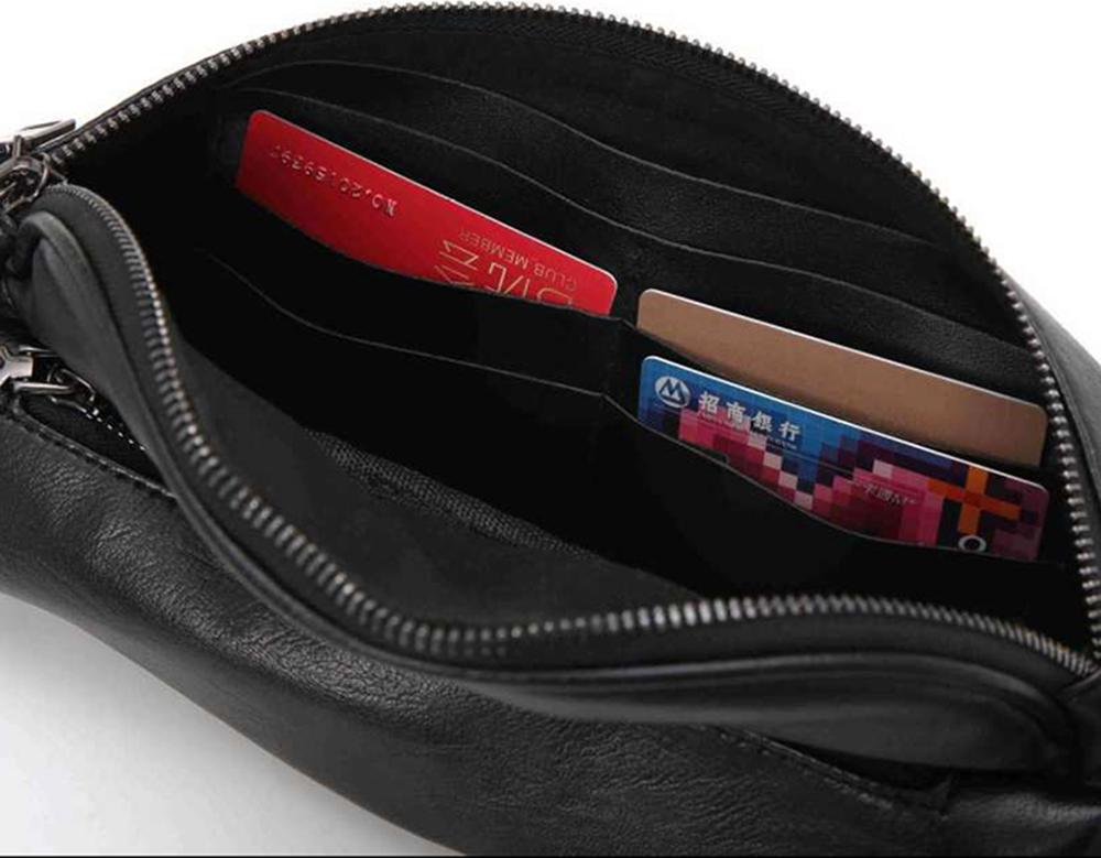 Men'S Badge Pattern Waist Pack Korean PU Leather Chest Bag