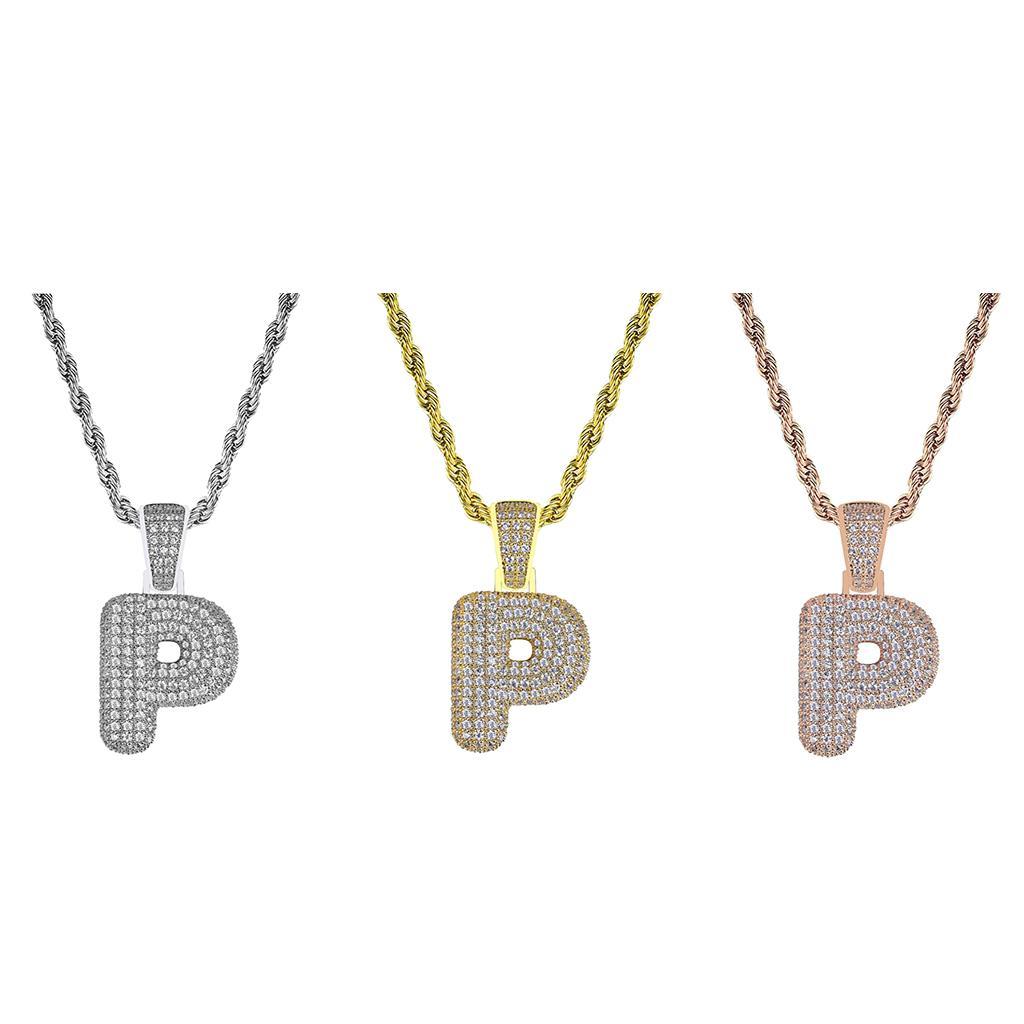 26 Letter P Pendant With Zircon Stone Pendant  Accessories