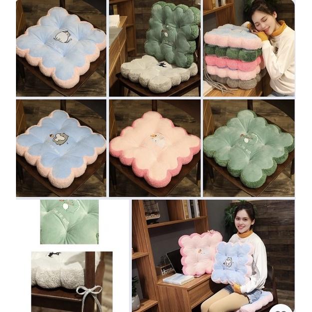 ĐỆM NGỒI BỆT / TỰA LƯNG / NỆM LÓT GHẾ I"M TOAST VẢI NHUNG CAO CẤP CÓ DÂY CỘT SBK135