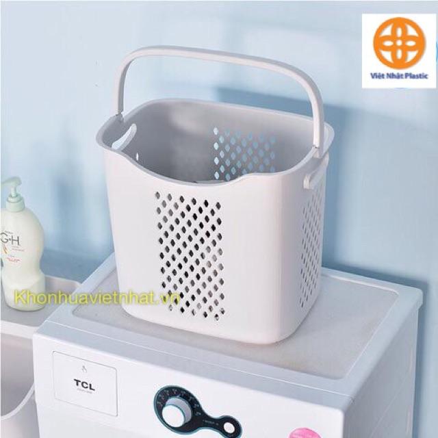 Giỏ caro cao, giỏ đựng đồ đa năng có quai xách nhựa Việt Nhật, Giỏ đựng quần áo thiết kế hiện đại