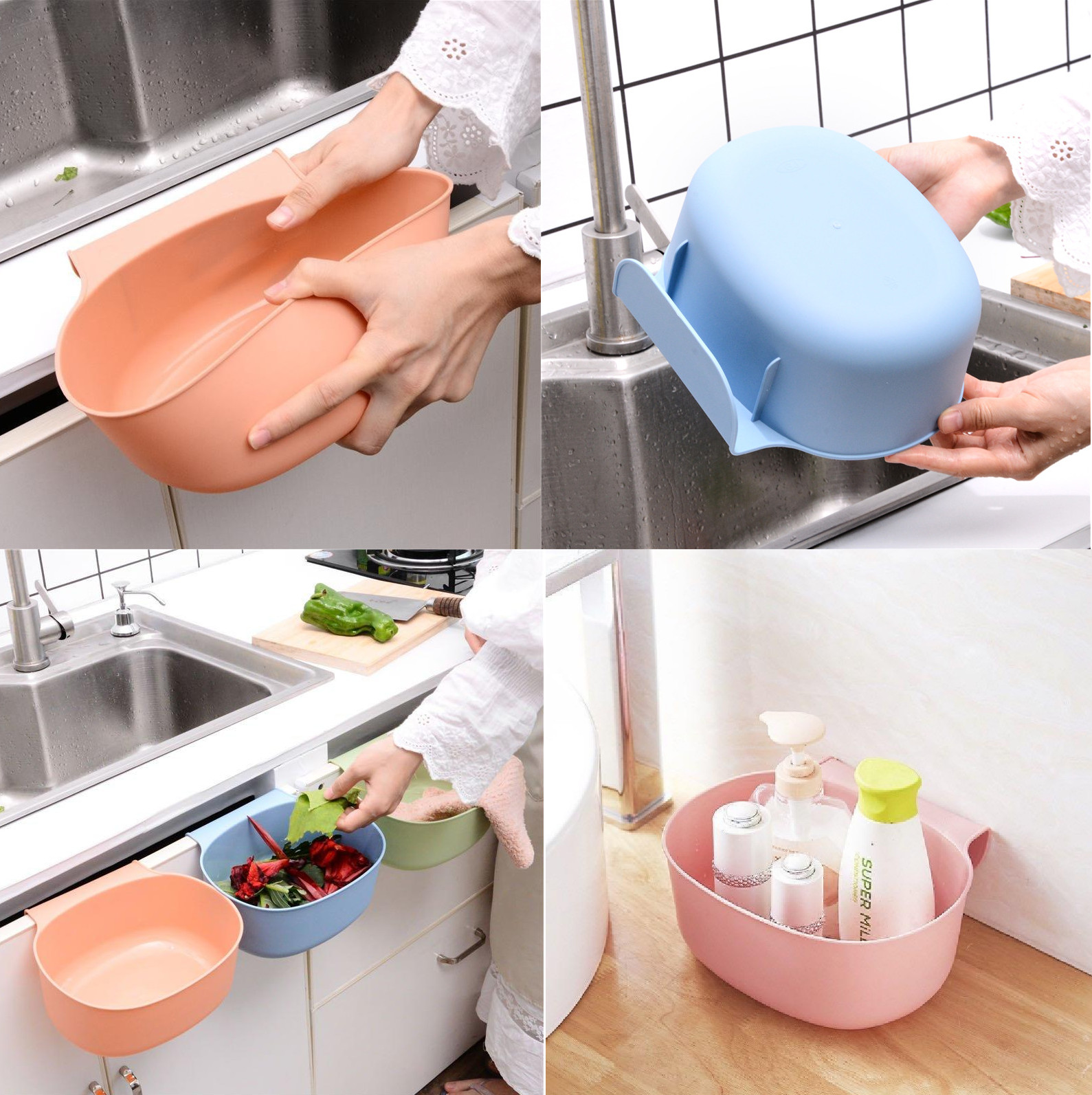 Giỏ đựng rác kẹp cánh tủ tiện lợi GA - Giao Màu Ngẫu Nhiên