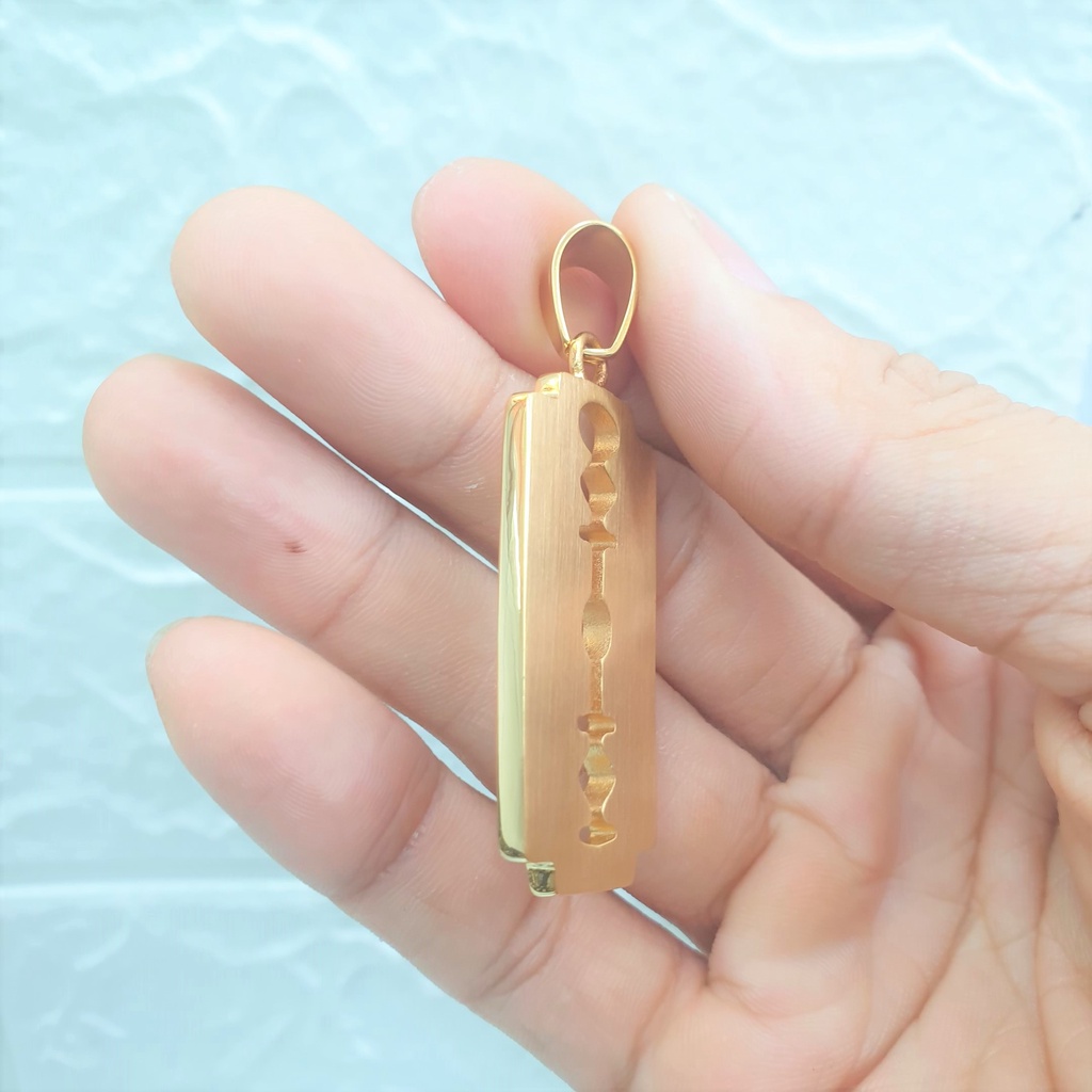 Mặt Dây Chuyền Mặt Lam Đính Xoàn Tượng Cao Cấp- Dùng lâu dài tắm rửa thoải mái