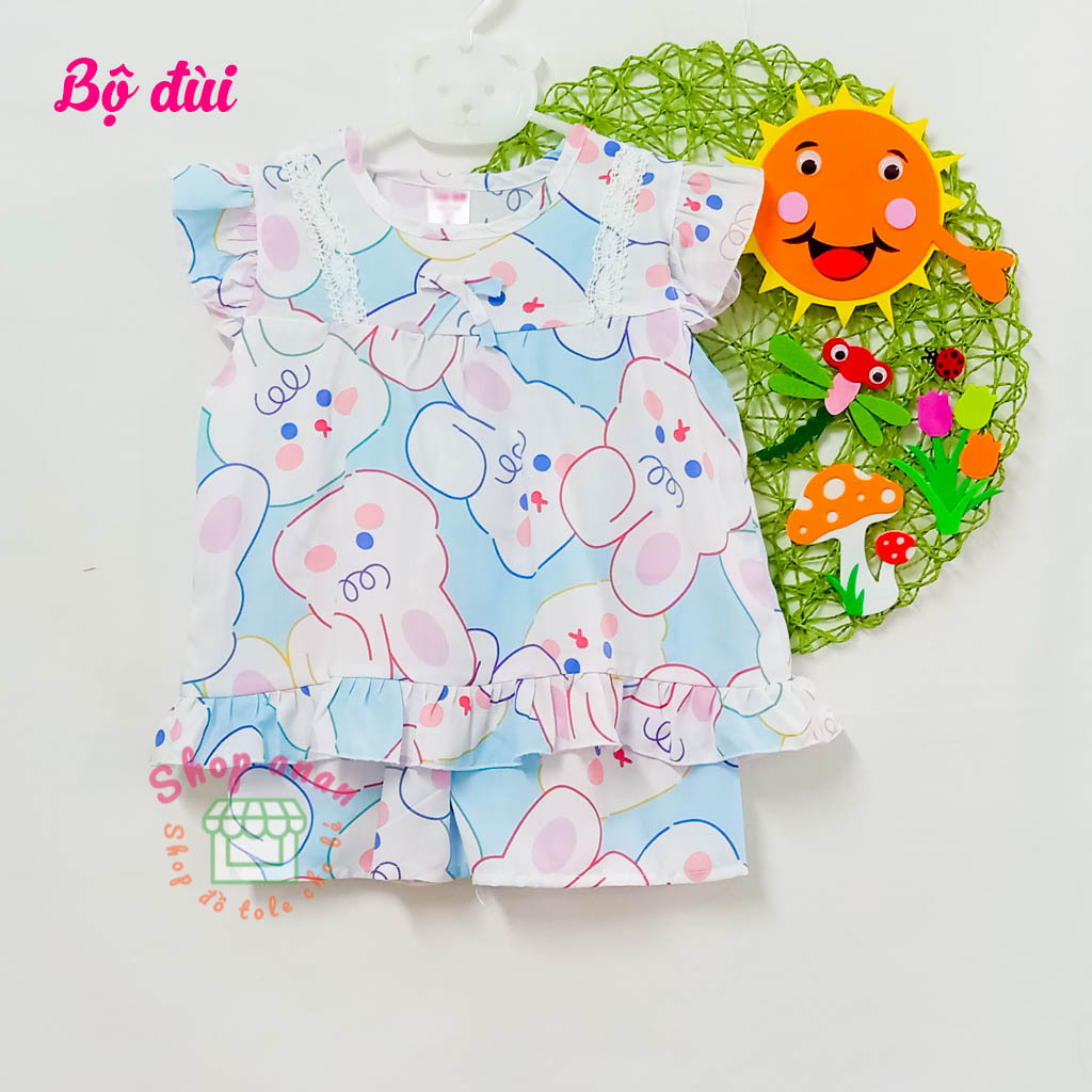 Bộ tole quần đùi/lửng bé gái 12-13kg