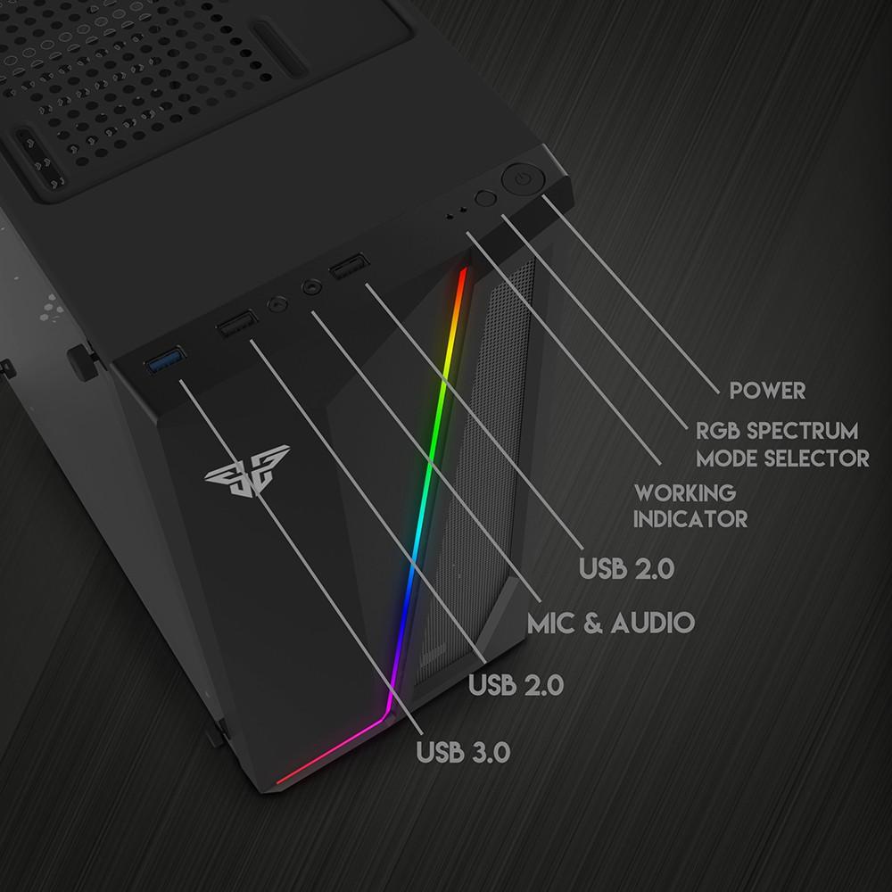 Vỏ case máy tính Fantech CG71 PULSE LED RGB - HÀNG CHÍNH HÃNG